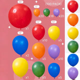 100Pcs Rainbow Balloon Arch Kit Mixed Sizes Cinco De Mayo Decor Set