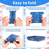 50 Pack Patriotic Paper Food Trays Disposable Serving Plates for Party