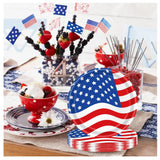 24 Piece Patriotic Paper Plates Set for Party Table Decorations