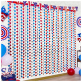 3 Pack Patriotic Star Tinsel Fringe Curtains for Party Backdrop