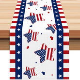 Patriotic Stars and Stripes Table Runner 13 x 72 Inch for Party Décor