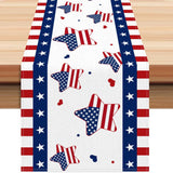 Patriotic Stars and Stripes Table Runner 13 x 72 Inch for Party Décor