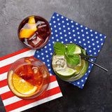 80 Count Patriotic Cocktail Napkins Set Stars and Stripes Design