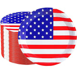 50 Pack Patriotic Paper Plates 7 Inch American Flag Party Plates