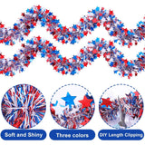 52.5Ft Patriotic Tinsel Garland Red White Blue Star Party Decoration