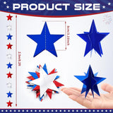4 Pack 3D Patriotic Star Garland 32.8 FT Red White Blue Hanging Décor