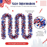 79 Feet Patriotic Tinsel Garland Red White Blue Metallic Party Décor