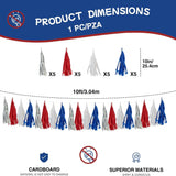 10FT Patriotic Tassel Garland Red White Blue Silver Fringe Banner