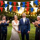 177FT Patriotic Pennant Banner Red White Blue Triangle Flag Garland