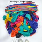 Rainbow Balloon Arch Kit: Round & Long Balloons for Parties, Birthdays, Cinco De Mayo Decorations
