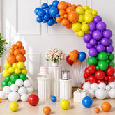 Rainbow Balloon Arch Kit: 165pcs Party Balloons for Celebrations