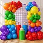 Rainbow Balloon Arch Kit: Red, Blue, Green, Yellow Party Balloons for Celebrations