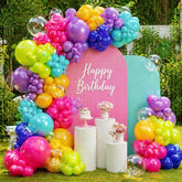 Rainbow Balloon Garland Arch Kit: Neon Primary Colors for Parties