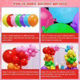 Rainbow Balloon Arch Kit: Watermelon, School Bus, Sun Mylar Balloons for Birthday, Graduation