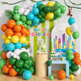 Colorful Balloon Arch Kit: Green, White, Orange, Teal, Yellow Garland