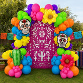 Dia de Muertos Balloon Arch Kit: Sugar Skull, Cactus, Fiesta Balloons
