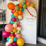 Fiesta Balloon Arch Kit: Blush Pink, Turquoise, Blue, Green, Yellow Balloons for Party