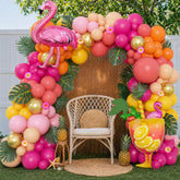 Tropical Luau Balloon Arch Garland Kit: Flamingo, Pineapple, Coconut Party Decorations