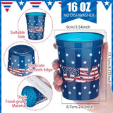 32 Pcs Patriotic Plastic Cups Red White Blue Star Party Tumblers