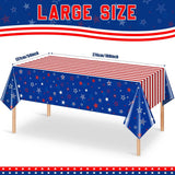 3 Pack Patriotic Tablecloth Red White Blue Star Disposable Table Cover