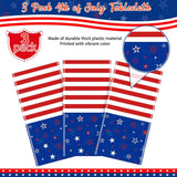 3 Pack Patriotic Tablecloth Red White Blue Star Disposable Table Cover