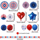 Red Blue Paper Pom Pom Balloon Garland Patriotic Party Decorations
