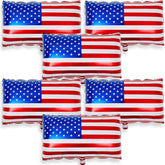 6 Pcs American Flag Foil Balloons 27x18 Inch Patriotic Party Décor