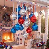 20 Pcs 22 Inch Metallic Foil Balloons Red Blue Silver Party Decor