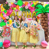 Tropical Luau Balloon Arch Garland Kit, Coconut Tree, Aloha Foil Balloons, Palm Leaves