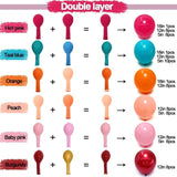 Double Stuffed Balloon Garland Kit: Teal, Orange, Pink, Peach, Burgundy Arch