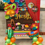 Jumbo Fiesta Balloons: Taco, Llama, Cactus, Sombrero Mylar Foil Party Decorations