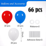 66 Pack Red White Blue Macaron Latex Balloons 12 Inch Party Decor