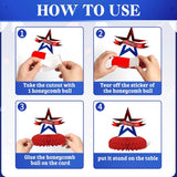 9 Pcs Patriotic Honeycomb Centerpieces American Flag 3D Table Décor