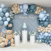 152 Pcs Dusty Blue Sand White Balloon Arch Kit Garland Decor