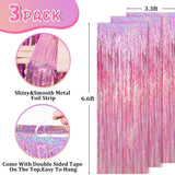 Pink Orange Yellow Confetti Daisy Fringe Curtain Backdrop, Party Decoration