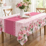 3 Pack Floral Mother's Day Tablecloths, Disposable Plastic Party Covers (54 x 108 Inch)
