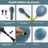 Navy Blue Balloon Arch Kit Double Stuffed Light Blue Grey Party Decor Set