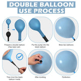 Dusty Blue Balloon Arch Kit Double Stuffed Pastel Blue Sand White Party