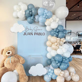 Dusty Blue Balloon Arch Kit 147 Pcs Light Blue Sand White Party Decor Set