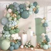 Dusty Blue Sage Green Balloon Arch Kit 152 Pcs Jungle Safari Party Decor