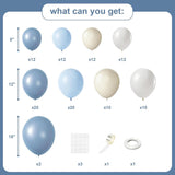 Dusty Blue Balloon Arch Kit Haze Blue Sand White Baby Shower Party Decor
