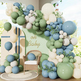 Dusty Blue Sage Green Balloon Arch Kit 143 Pcs Jungle Safari Party Decor