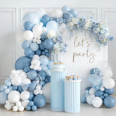 Dusty Blue Balloon Arch Kit 138 Pcs Light Blue White Party Decor Set Pieces