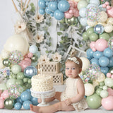 Pink Dusty Blue Green Balloon Arch Kit Mixed Size Baby Shower Party Decor