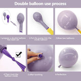 Purple White Balloon Arch Kit Lilac Pearl Double Stuffed Party Decor Set