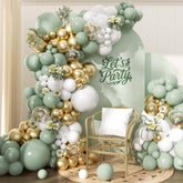 Sage Green White Gold Balloon Arch Kit 173 Pcs Party Decor Set Pieces