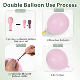 Green Pink Yellow Balloon Arch Kit Double Stuffed Forest Party Decor Set