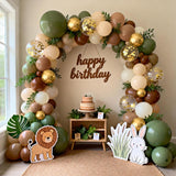 Sage Green Brown Balloon Arch Kit Jungle Safari Woodland Party Decor Set