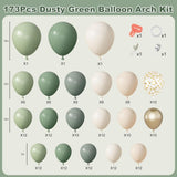 Dusty Green Balloon Arch Kit 173 Pcs Woodland Wild One Party Decor Set
