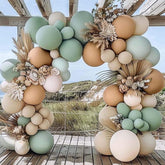 Dusty Green Tan Balloon Arch Kit Sage Brown Neutral Balloons Party Decor